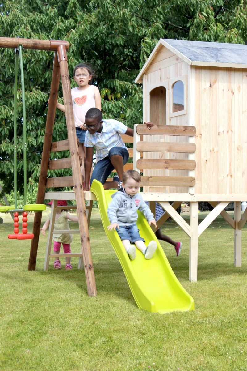 Tobogán-doble-onda-0,90-Juego-infantil-exterior-seguro